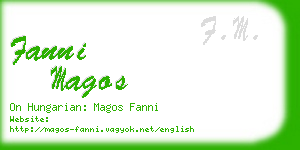 fanni magos business card